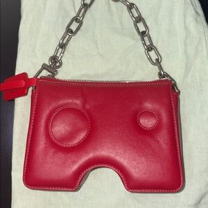 Off-white Red Leather Shoulder Bag